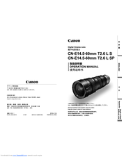 Canon CN-E14.5-60mm T2.6 L S Manual