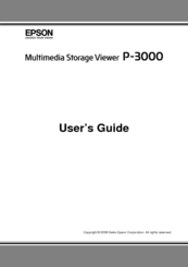 Epson P-3000 Multimedia Storage Viewer User Manual