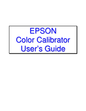 Epson Color Calibrator User Manual