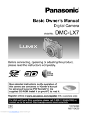 Panasonic DMC-LX7K Basic Owner's Manual