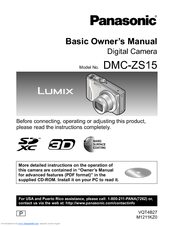 Panasonic DMC-ZS15K Basic Owner's Manual