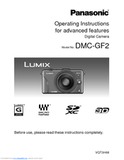 Panasonic DMCGF2 - DIGITAL CAMERA-ADV FEATURES Advanced Operating Manual