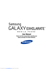 Samsung Galaxy EXHILARATE User Manual