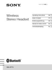 Sony XBA-BT75 Operating Instructions Manual