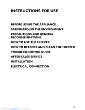 Whirlpool AFB 835/A Instructions For Use Manual