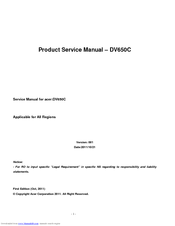 Acer DV650C Service Manual