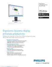 Philips Brilliance 190B1CS Specifications