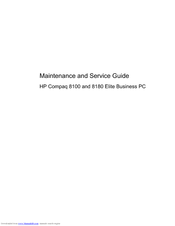HP 8100 - Elite Convertible Minitower PC Maintenance And Service Manual