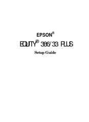 Epson Equity 386/33 PLUS Setup Manual