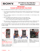 Sony PCV-RS25MV - Vaio Desktop Computer Replacement Instructions