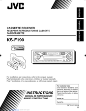 JVC F190 - KS Radio / Cassette Player Instructions Manual