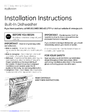 Hotpoint HDA3500NBB - Dishwasher w/ 5 Wash Cycles 6PUSHBTN Installation Instructions Manual