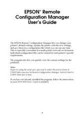 Epson Remote Configuration Manager User Manual