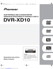 Pioneer DVR-XD10 Operating Instructions Manual
