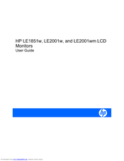 HP LE1851w - Widescreen LCD Monitor User Manual
