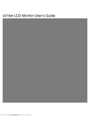 HP v216w - 21 Inch Wide LCD Monitor User Manual