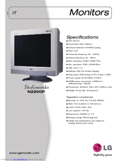 LG StudioWorks N2200P Specifications