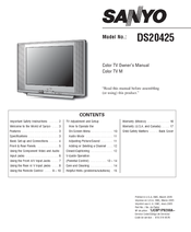 Sanyo DS20425 Owner's Manual