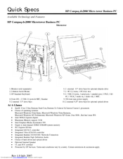 HP Compaq dx2080 Microtower Quickspecs