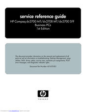 HP Compaq dx2708 MT Service & Reference Manual