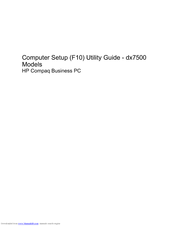 HP Compaq dx7500 Series Utility Manual