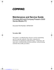 Compaq Presario 3000 Series Maintenance And Service Manual