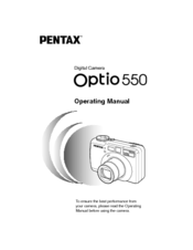 Pentax 18173 - Optio 550 Digital Camera Operating Manual