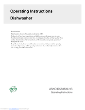 Asko D5638XLHS Operating Instructions Manual
