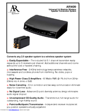 Acoustic Research ARW20 Specifications