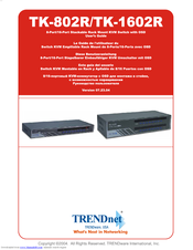 TRENDnet 1602R - KVM Switch - PS/2 User Manual