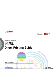 Canon I470D - i Color Inkjet Printer Printing Manual