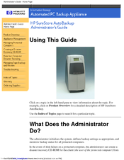 HP SureStore AutoBackup PC25 Administrator's Manual