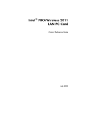 Intel WPC2011NA - Pro/wireless 2011 Pccard Wireless Nic Product Reference Manual