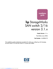 HP A7340A - Surestore FC 1Gb/2Gb Switch 16B Installation Manual