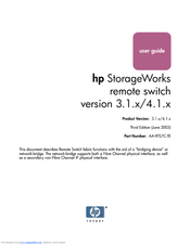 HP StorageWorks 2/32 - SAN Switch User Manual