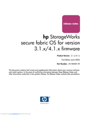 HP StorageWorks 2/32 - SAN Switch Firmware Release Notes