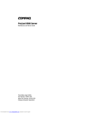 Compaq 323450-001 - ProLiant - 8500 Maintenance And Service Manual