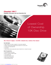 Seagate ST373207LC - Cheetah 73 GB Hard Drive Datasheet