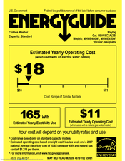 Maytag MHWE400W Series Energy Manual