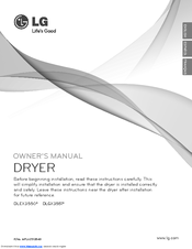 LG DLEX3550 Owner's Manual