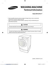 Samsung WF433B*GJ Series Technical Information