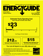 Maytag MVWC360AW Energy Manual