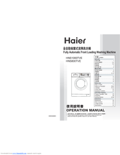 Haier HNS1000TVE Operation Manual