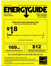 Whirlpool WFW95HEX Series Energy Manual