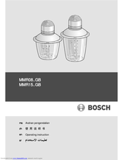 Bosch MMR08 GB Series Operating	 Instruction
