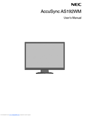 NEC AccuSync AS192WM User Manual