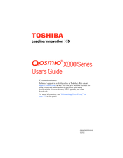 Toshiba Qosmio X800 Series User Manual