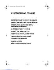 Whirlpool ARZ000W Instructions For Use Manual