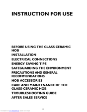 Whirlpool AKT 809/NE Instructions For Use Manual