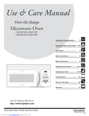 Frigidaire PLMVZ169HC - 1.6 cu. Ft. Microwave Oven Use & Care Manual